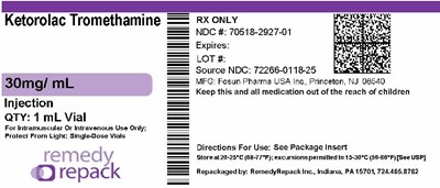 Ketorolac Tromethamine 30mg mL 70518 2927 01